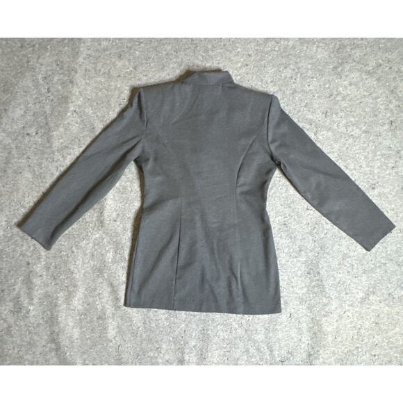 Vintage 80s LEW MAGRAM Blue Gray Double Breasted Blazer Jacket Coat Suit USA 4 - Picture 9 of 9